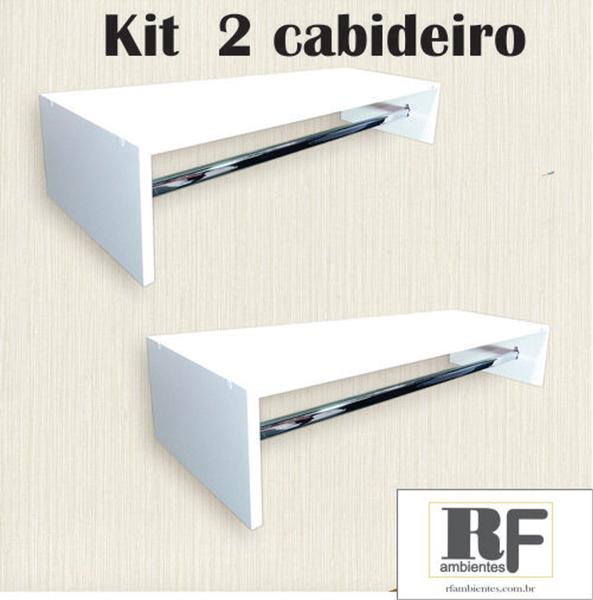 Imagem de kit 2 cabideiro em MDF 15mm branco