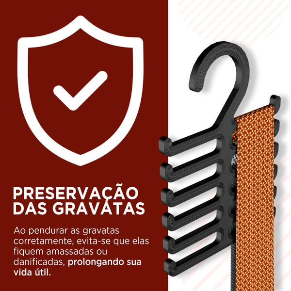 Imagem de Kit 2 Cabides Porta Gravata Cinto Organizador Pendurar Roupa