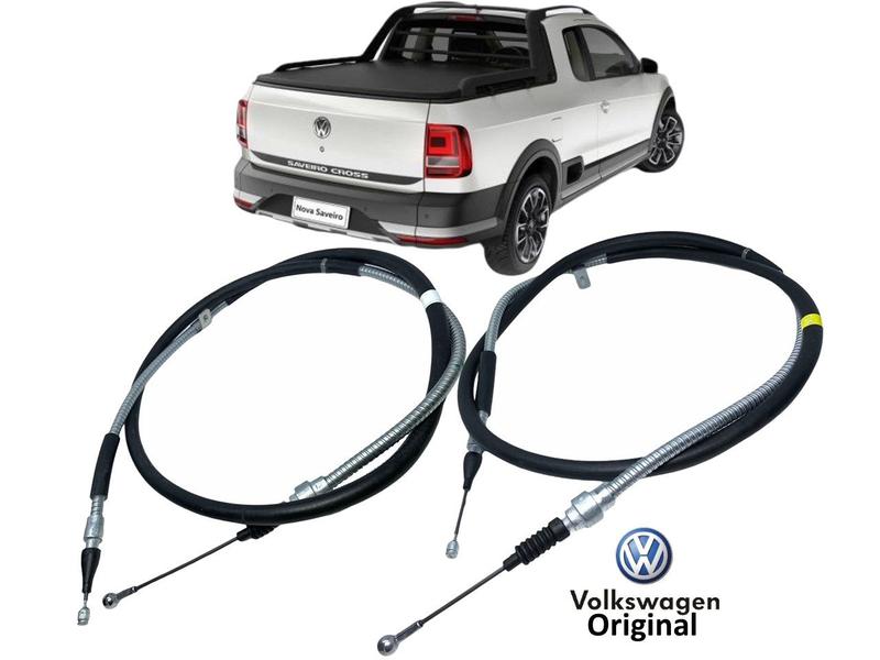 Imagem de Kit 2 Cabo Freio de Mão Saveiro G6 G7 Freio a Disco 2014 2015 2016 17 18 19 2020 VOLKSWAGEN ORIGINAL