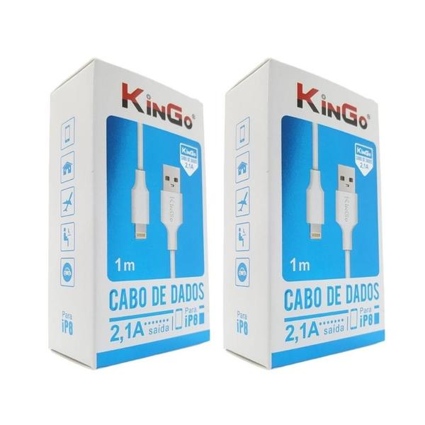 Imagem de Kit 2 Cabos Carregador Kingo P/ Iphone 12 Pro Max 1MT Rapido