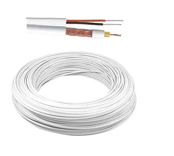 Imagem de Kit 2 Cabos Coaxial Para Cftv 4Mm 80% Rolo 100M Cada Unidade