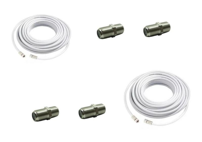 Imagem de Kit 2 Cabos Rg6 Com 10Mts Montado C/4 Emendas F - Silver