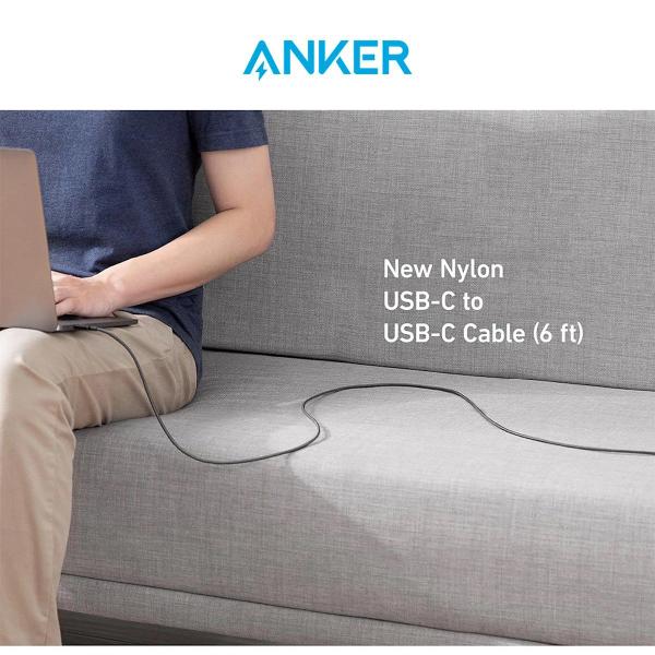 Imagem de Kit 2 Cabos USB-C 60W PD Quick Charge Nylon 1,8m Anker B8753 compatível com iPhone 15