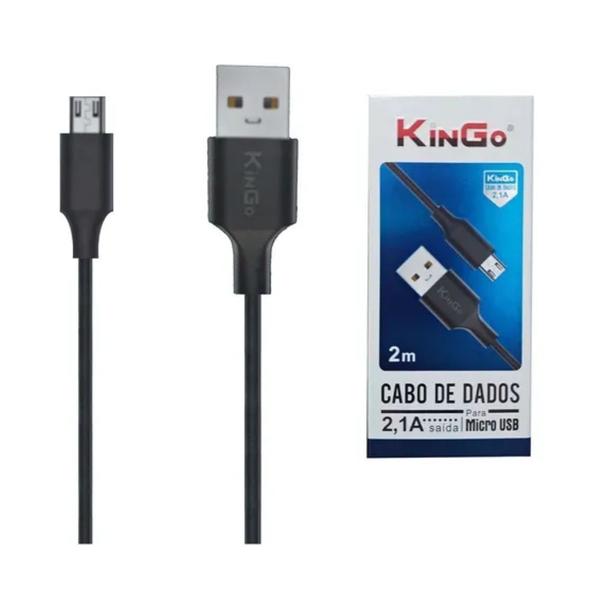 Imagem de Kit 2 Cabos Usb Carregador Kingo P/ Android Iphone 2 mt TOP