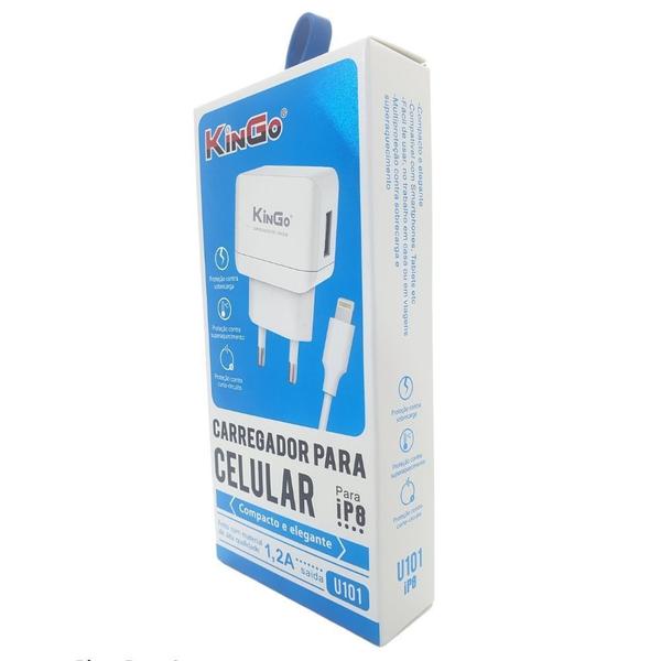 Imagem de Kit 2 Cabos Usb + Fonte Carregador Kingo P/ Iphone 11 1.2A