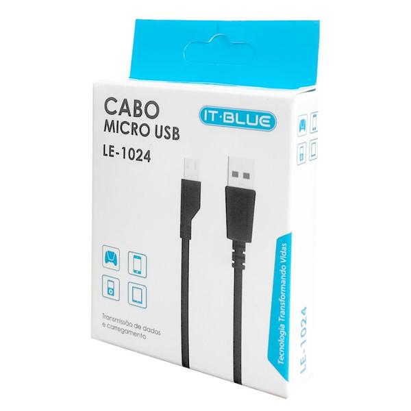 Imagem de Kit 2 Cabos USB para Celular Android V8 Micro USB Carga e Dados