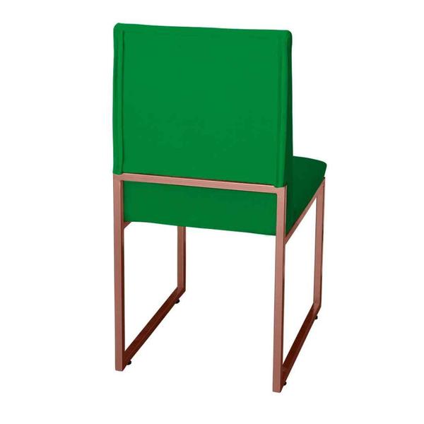 Imagem de Kit 2 Cadeira de Jantar Escritorio Industrial Garden Ferro Bronze Suede Verde - Móveis Mafer