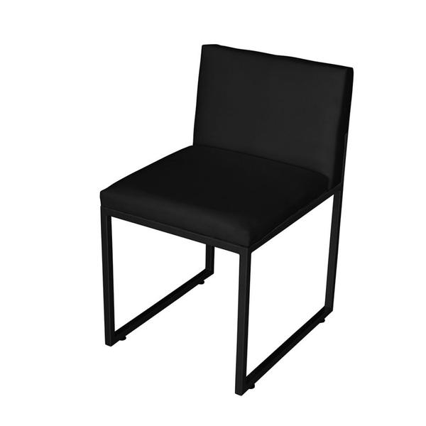 Kit 2 Cadeira de Jantar Escritorio Industrial Vittar Ferro Preto Suede Preto - Móveis Mafer Imagem de Kit 2 Cadeira de Jantar Escritorio Industrial Vittar Ferro Preto Suede Preto - Móveis Mafer