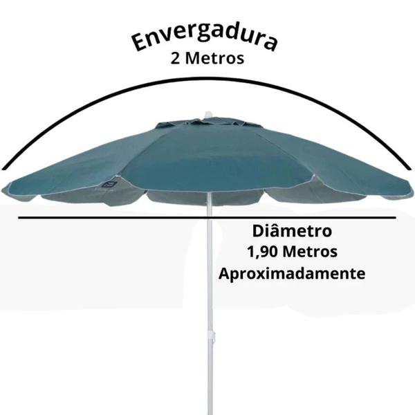 Imagem de Kit 2 Cadeira de Praia Xadrez + Guarda Sol 2 Metros Bagum + Caixa Termica 34 Lts