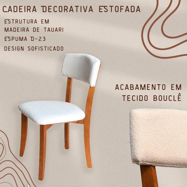 Imagem de Kit 2 Cadeira Decorativa Estofada Porcelana Pes Madeira Pinhao Nacc