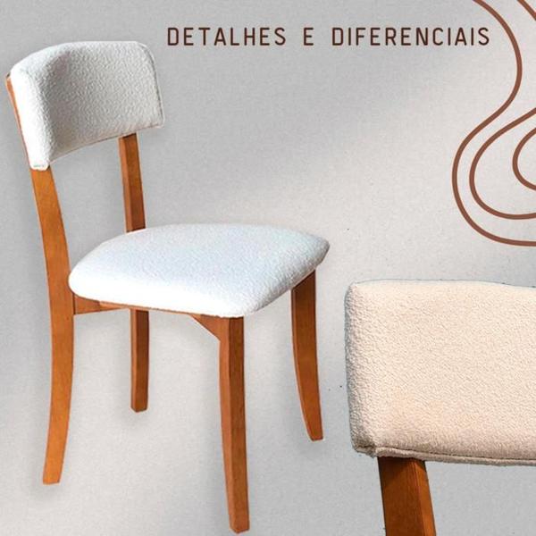 Kit 2 Cadeira Decorativa Estofada Porcelana Pes Madeira Pinhao Nacc - Nacional Móveis Imagem de Kit 2 Cadeira Decorativa Estofada Porcelana Pes Madeira Pinhao Nacc