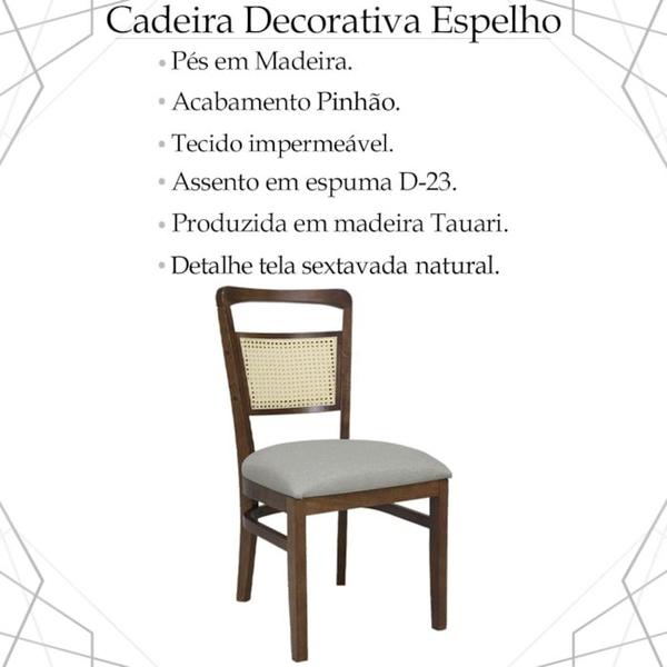 Kit 2 Cadeira Decorativa Prateado Tela Natural Pes Madeira Pinhao Nacc - Nacional Móveis Imagem de Kit 2 Cadeira Decorativa Prateado Tela Natural Pes Madeira Pinhao Nacc