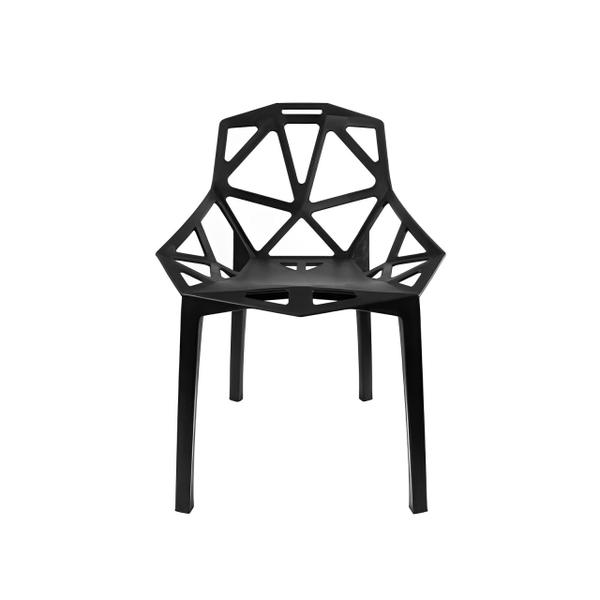 Imagem de Kit 2 Cadeira Design Chair One Penélope Assento Plástico Preto