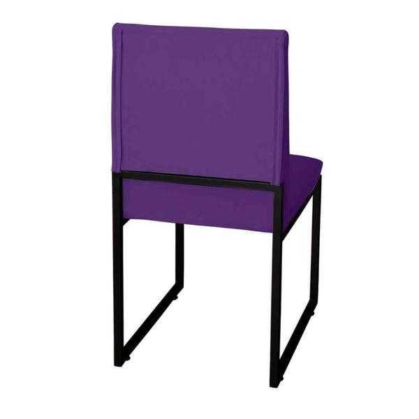 Imagem de Kit 2 Cadeira Para Sala de Jantar Trendy Base Metálica Preto Suede Roxo - Móveis Mafer