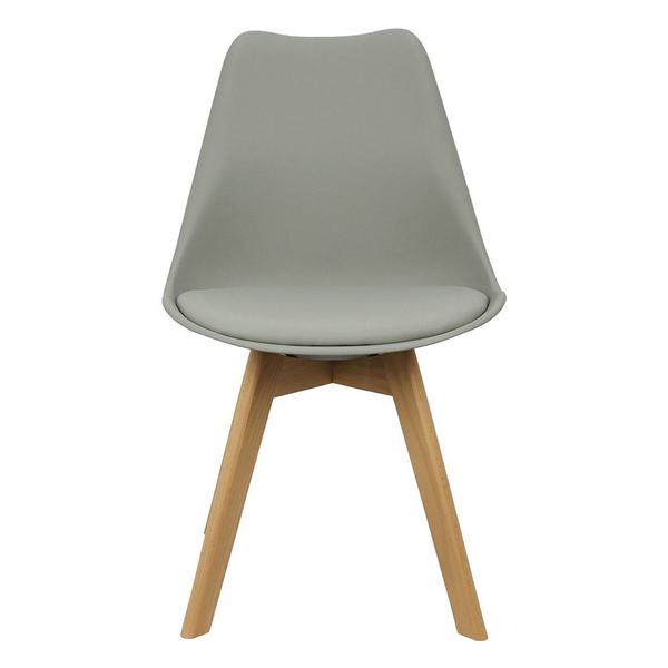 Imagem de Kit 2 Cadeiras Charles Eames Leda Luisa Saarinen Design Wood Estofada Base Madeira - Cinza