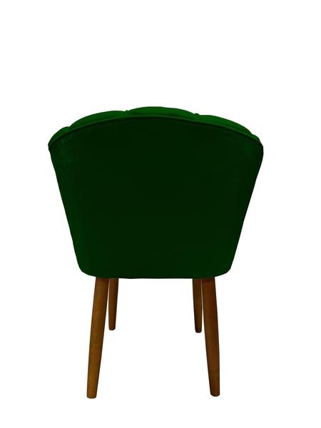 Imagem de Kit 2 Cadeiras de Jantar Estofada Pétala Tecido Suede Verde Pés Palito Kimi Design