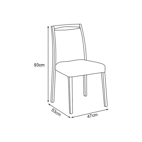 Imagem de Kit 2 Cadeiras de Jantar Estofadas Jade material sintético Caramelo Base Madeira Maciça Mel