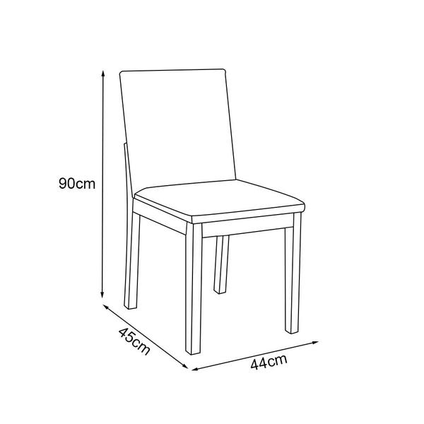 Imagem de Kit 2 Cadeiras de Jantar Estofadas Veludo Cinza Pérola Base Madeira Maciça