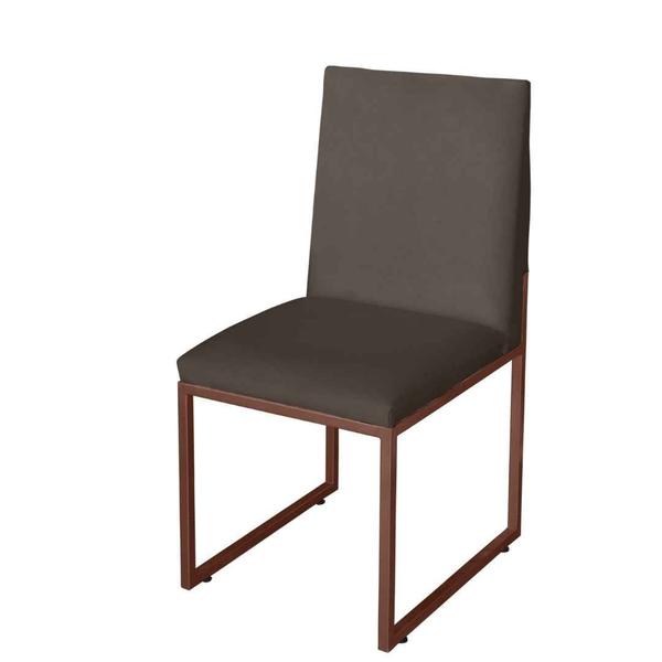 Kit 2 Cadeiras de Jantar Metálica Bronze com Suede Marrom Garden - Mafer - Móveis Mafer Imagem de Kit 2 Cadeiras de Jantar Metálica Bronze com Suede Marrom Garden - Mafer