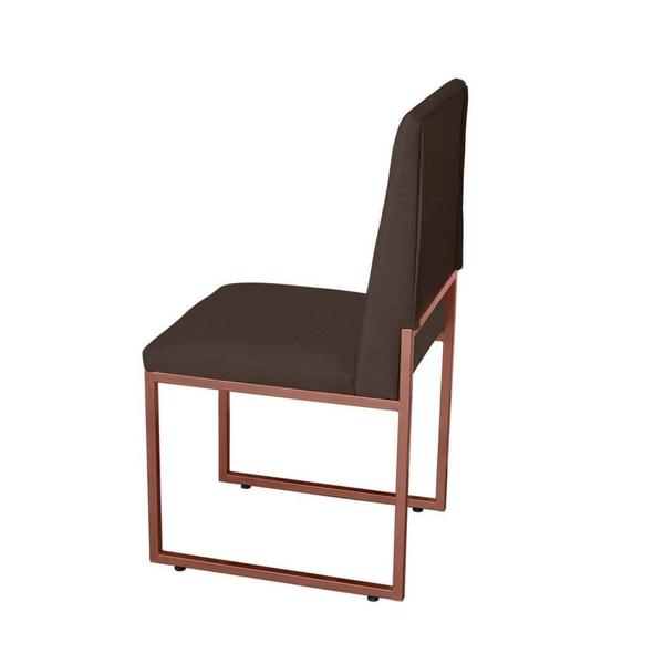 Kit 2 Cadeiras de Jantar Metálica Bronze com Suede Marrom Garden - Mafer - Móveis Mafer Imagem de Kit 2 Cadeiras de Jantar Metálica Bronze com Suede Marrom Garden - Mafer