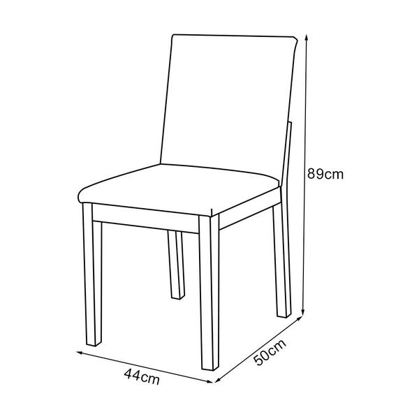 Imagem de Kit 2 Cadeiras de Jantar Pérola Estofadas em Linho Chumbo Base Madeira Maciça Mel 