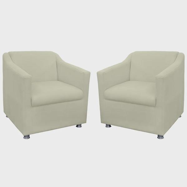 Imagem de Kit 2 Cadeiras Decorativa Tila Escritório Suede Palha - Kimi Design