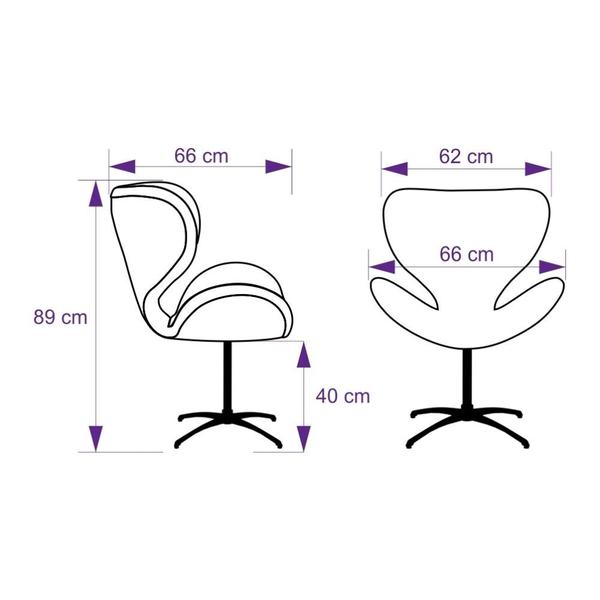 Imagem de Kit 2 Cadeiras Decorativas Poltronas Egg com Capitonê Bege com Base Giratória