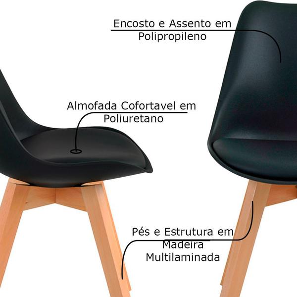 Imagem de Kit 2 Cadeiras Decorativas Sala e Escritório SelfCare (PP) Preta G56 - Gran Belo