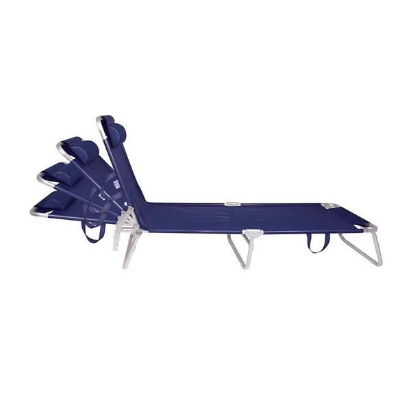 Imagem de Kit 2 Cadeiras Espreguiçadeiras Alumínio Azul Marinho E Turquesa Mor