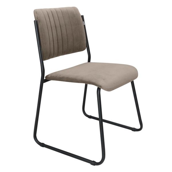 Imagem de Kit 2 Cadeiras Estofadas Lunis Veludo 401 F02 Cappucino - Mpozenato