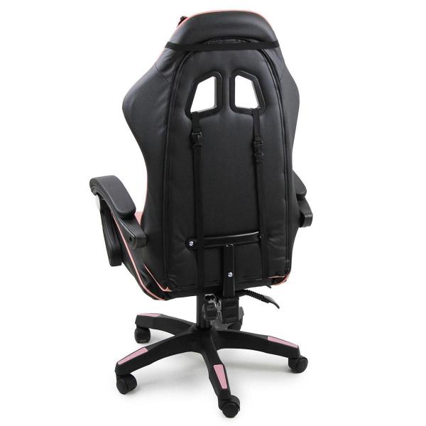 Imagem de Kit 2 Cadeiras Gamer Stillus Ergonômica Apoio Pés Preto Rosa