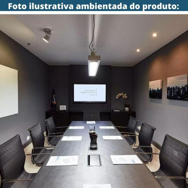 Imagem de Kit 2 Cadeiras Giratória Office Sydney Diretor Fratini Tela Cinza Base Rodízio Aço Cromado