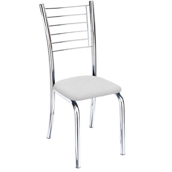 Imagem de Kit 2 cadeiras Lara cromada para cozinha-assento sintético branco-Gat Magazine