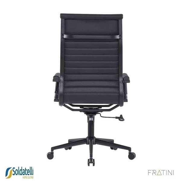 Imagem de Kit 2 Cadeiras Office Giratória Manhattan Black Presidente PU Várias Cores Braços Fixos - Fratini