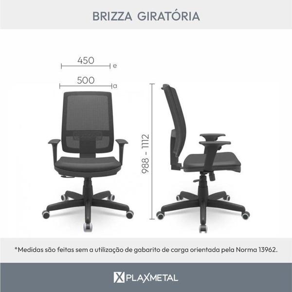 Imagem de Kit 2 Cadeiras para Escritório Ergonômica Presidente Brizza Nr17 Plaxmetal