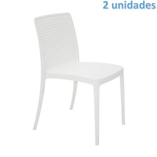 Imagem de Kit 2 cadeiras plastica monobloco isabelle branca tramontina