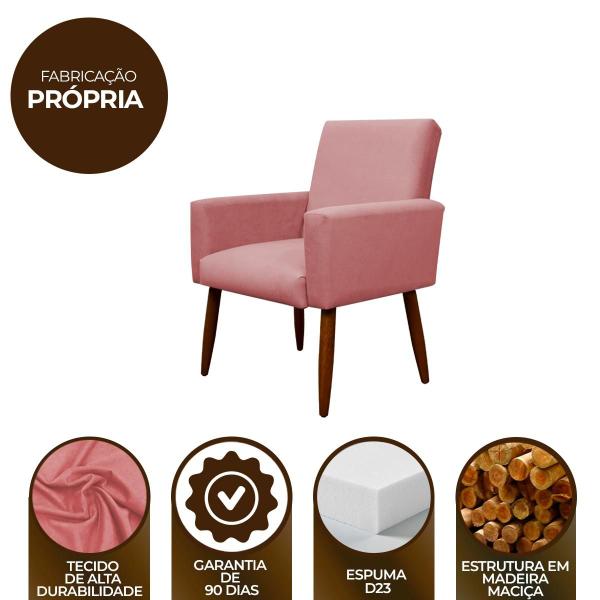 Imagem de Kit 2 Cadeiras Poltronas Decorativa Nina Suede Herrero