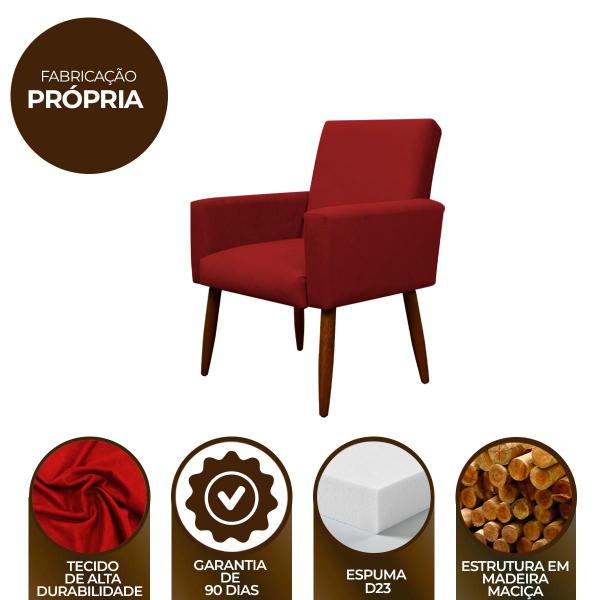 Imagem de Kit 2 Cadeiras Poltronas Decorativa Nina Suede Herrero