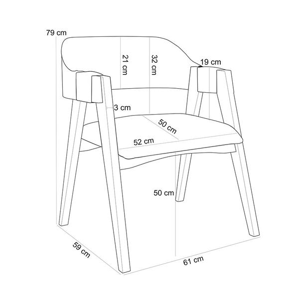 Imagem de Kit 2 Cadeiras Sala de Jantar Estar Living Estofada Suran L02 Preto Linho Bege - Lyam Decor