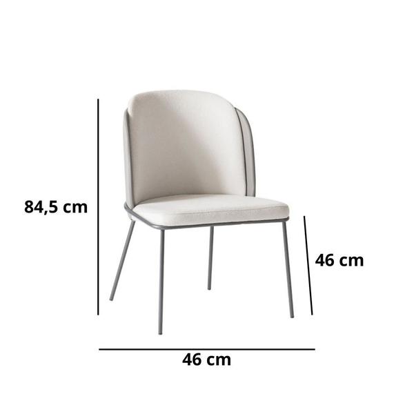 Imagem de Kit 2 Cadeiras Tay Para Sala de Jantar ou área Gourmet-tecido Costas linho 60-Frente linho 22