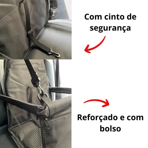 Imagem de Kit 2 Cadeirinhas de transporte Pet Carro Cachorro/Gato Com CintoPasseio/Viagem