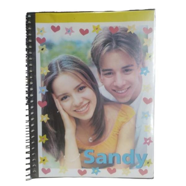 Imagem de Kit 2 Caderno Escolar Espiral tiras autocolantes 200 Folhas Sandy Junior