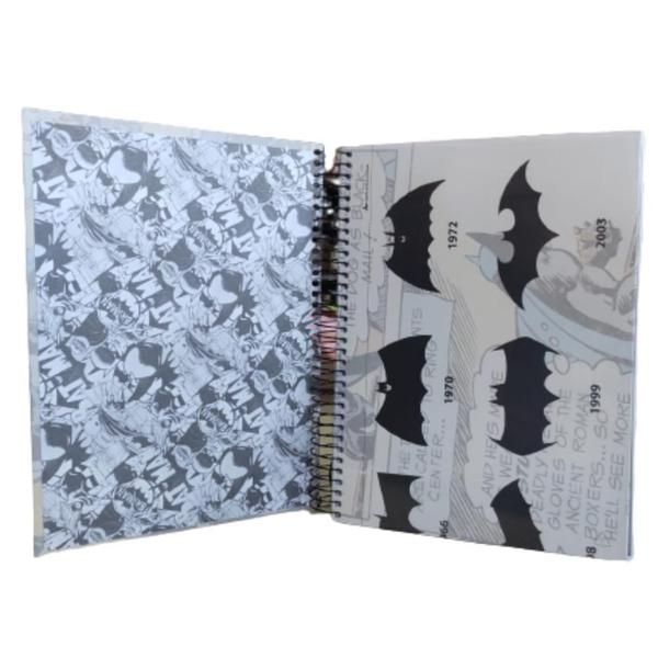 Imagem de Kit 2 Caderno Escolar Universitário Espiral 200 Folha Batman