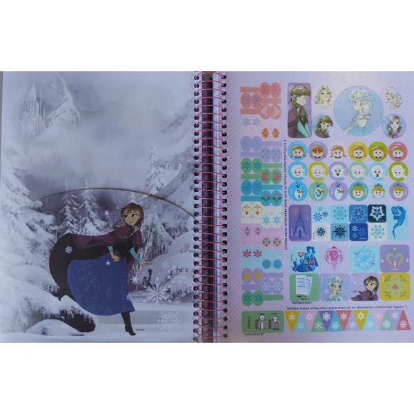 Imagem de Kit 2 Caderno Escolar Universitário Espiral 200 Folha Frozen