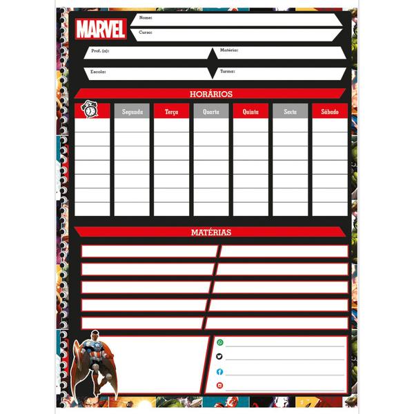 Imagem de Kit 2 Caderno Marvel Now Espiral Universitário 160 Fls Marvel Vingadores