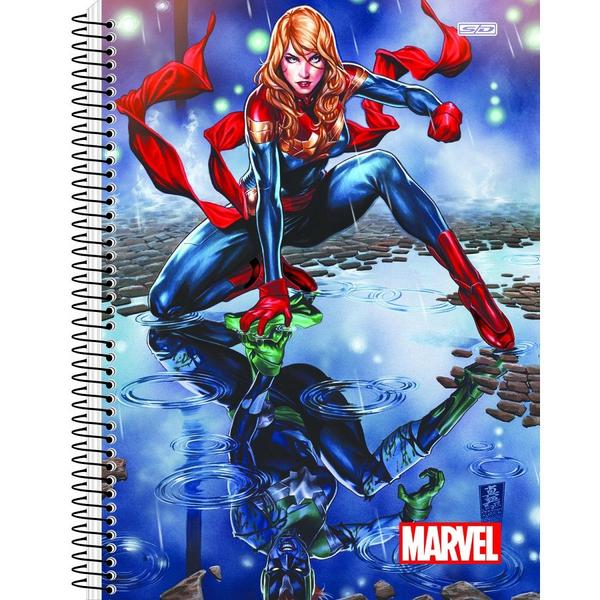 Imagem de Kit 2 Caderno Marvel Now Espiral Universitário 80 Fls Vingadores