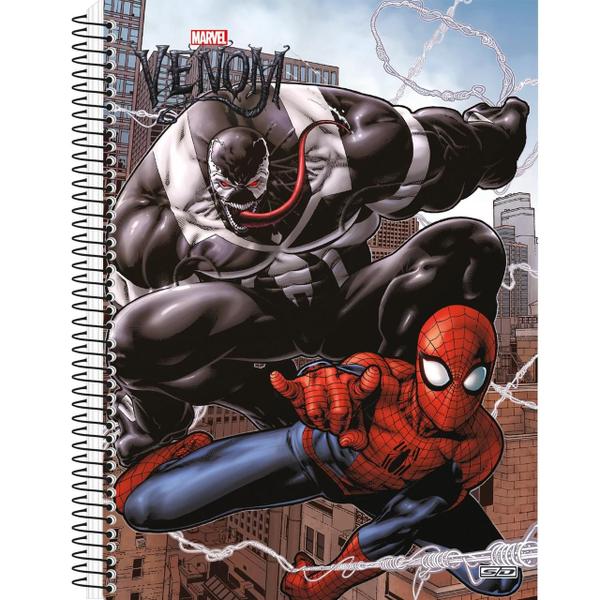 Imagem de Kit 2 Caderno Venom x Homem Aranha Espiral 160 Fls 10 Matérias