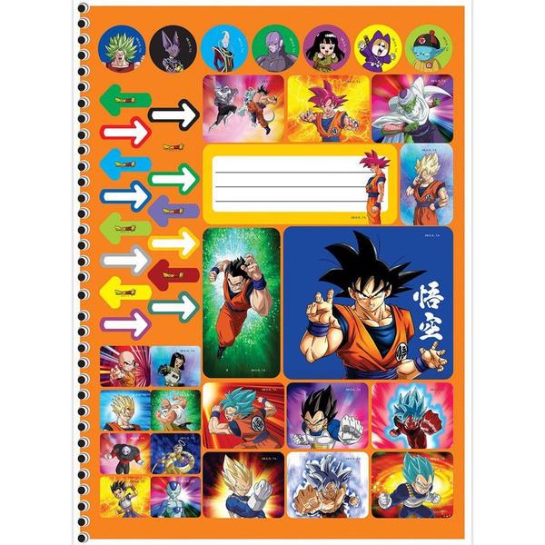 Imagem de Kit 2 Cadernos Dragon Ball Super Espiral Goku 160 Folhas 10 Matérias