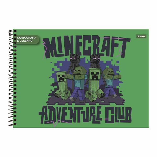 Imagem de Kit 2 Cadernos Espiral Minecraft + Caderno Desenho Minecraft