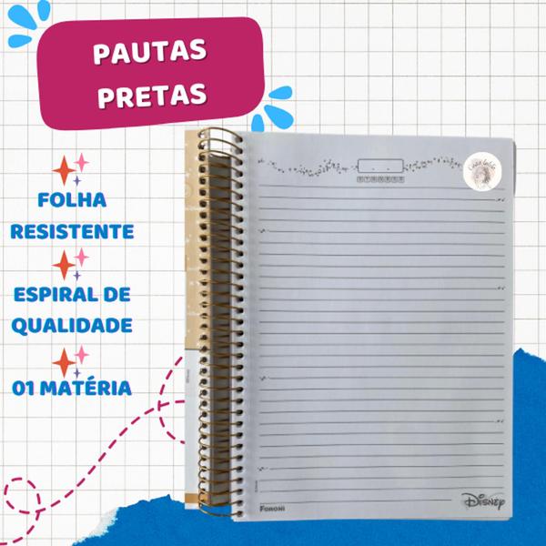 Imagem de Kit 2 Cadernos Menina 10 Matérias Material Escolar + 40 Acessórios